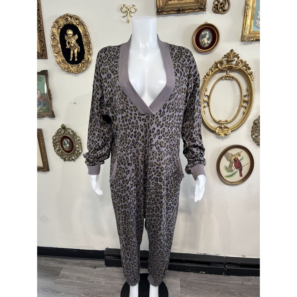 Free People Intimately Cheetah Print Jumpsuit Size M